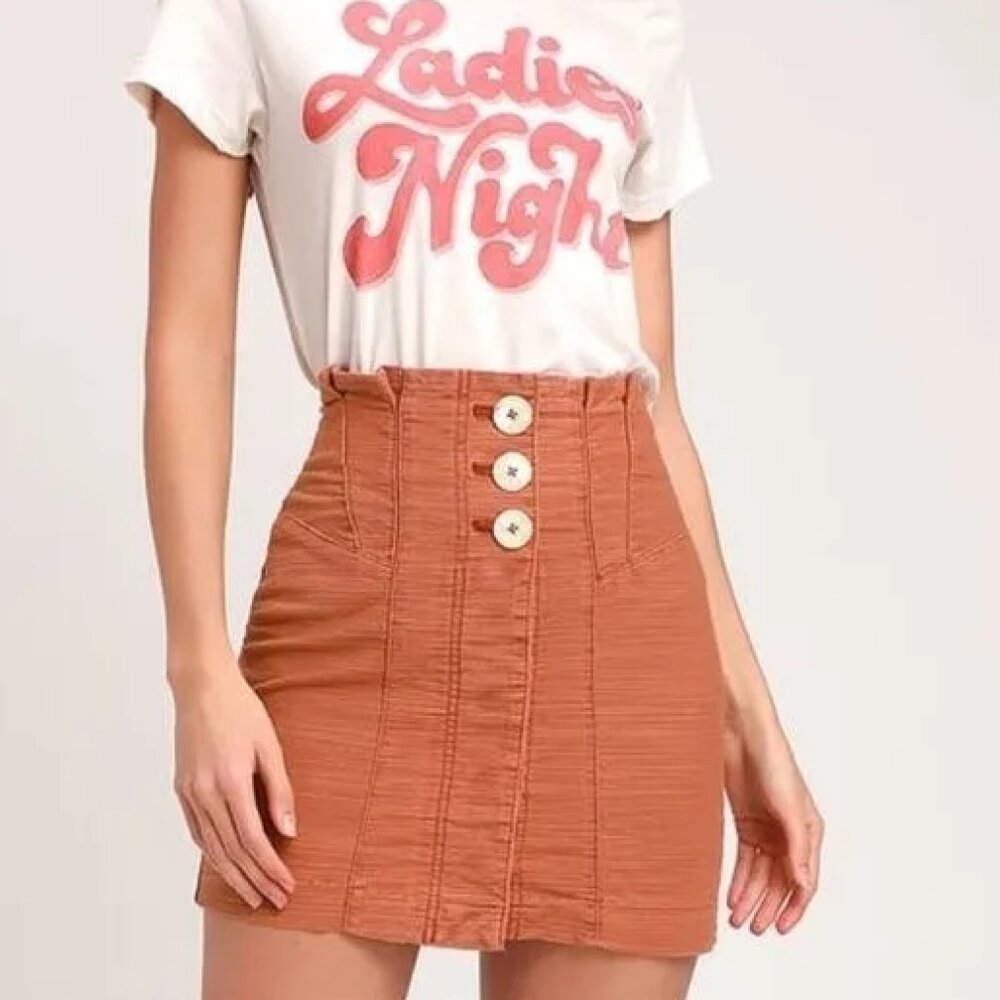 Free People Every Minute Every Hour Skirt in Burnt Orange - Size 2
